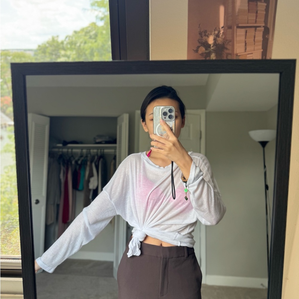 Elegant White Long Sleeve Women's Top